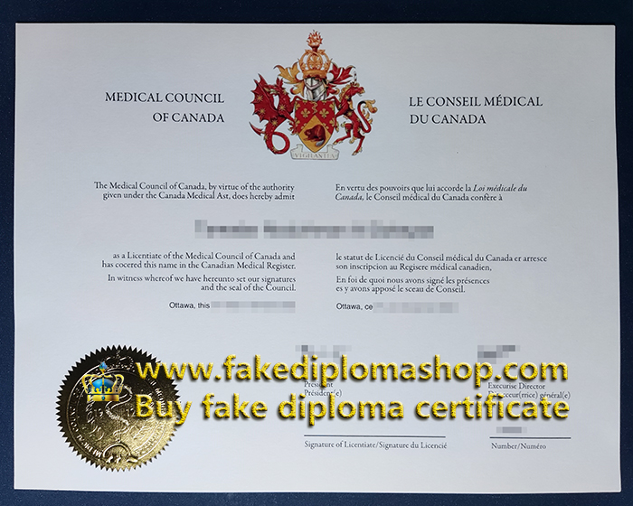 fake Medical Council of Canada certificate, MCC certificate