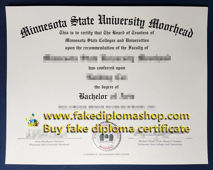 fake MSUM diploma of Bachelor, Minnesota State University Moorhead degree