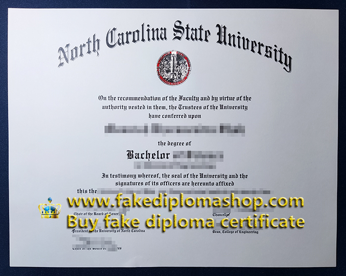 fake NCSU diploma, North Carolina State University diploma of Bachelor