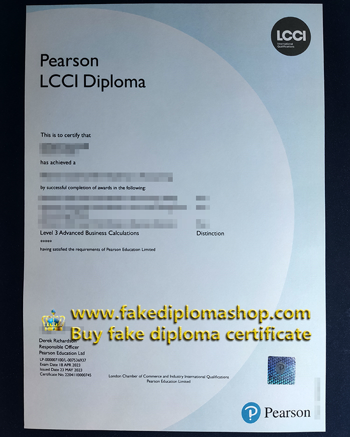 fake Pearson LCCI Level 3 diploma