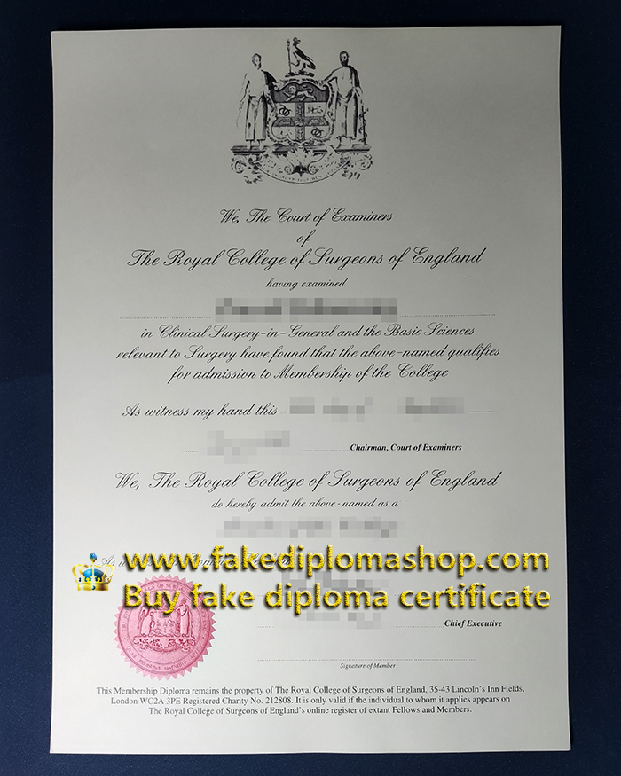 Fake RCS England diploma, Royal College of Surgeons of England diploma