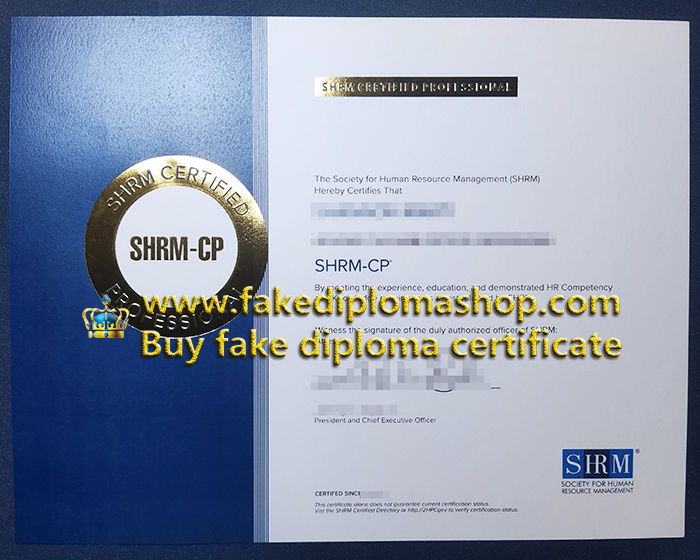 fake SHRM certificate, Society for Human Resource Management certificate