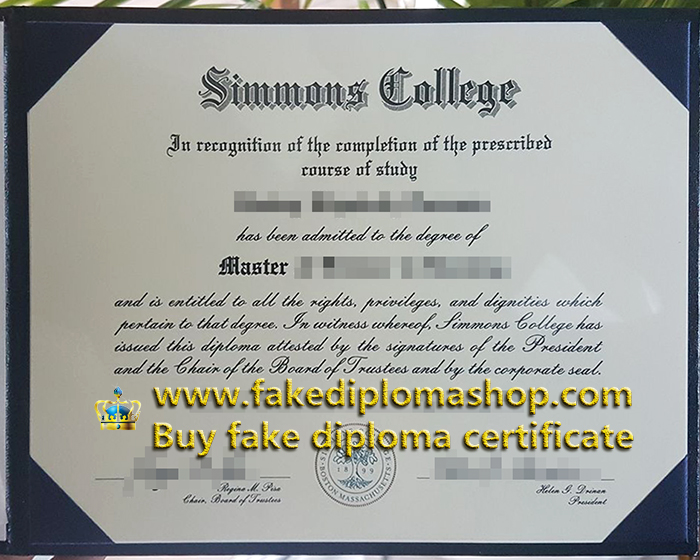 fake Simmons College diploma