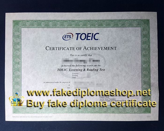 fake TOEIC certificate, Test of English for International Communication certificate