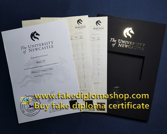 fake UON diploma cover and transcript, University of Newcastle diploma