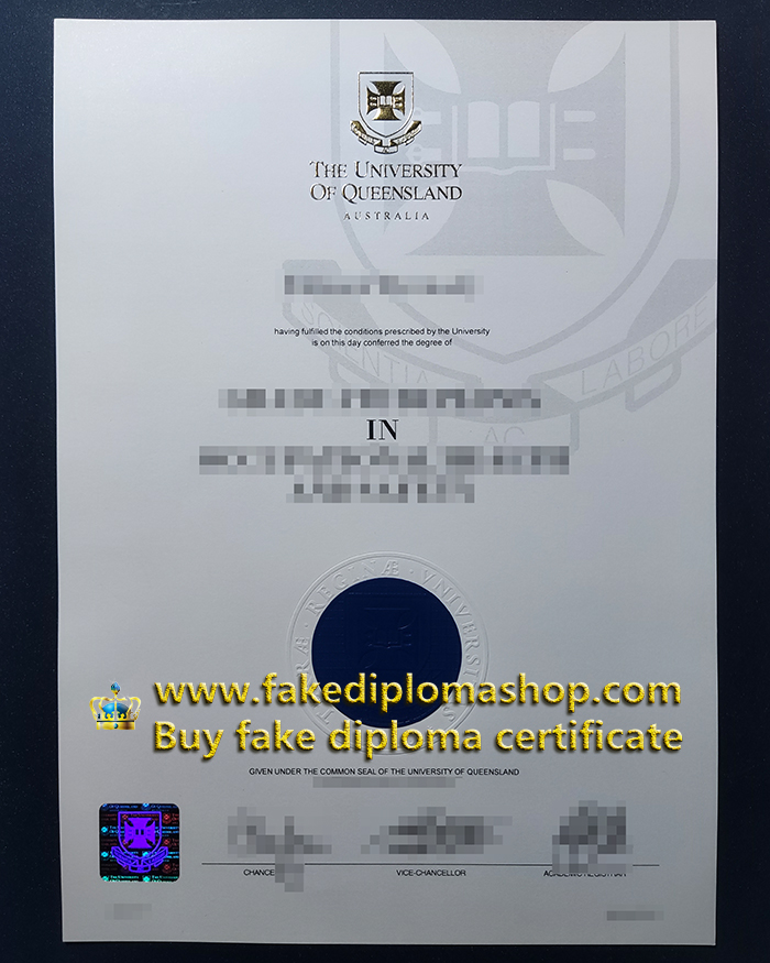 Fake University of Queensland diploma, UQ degree certificate