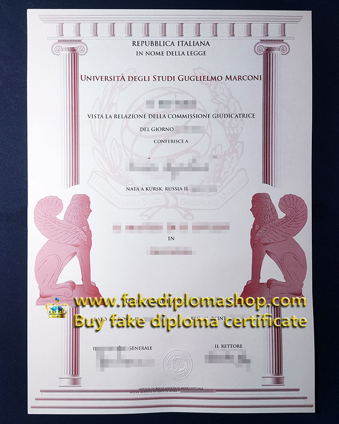 fake GMU diploma, Guglielmo Marconi University diploma, Università Degli Studi Guglielmo Marconi degree