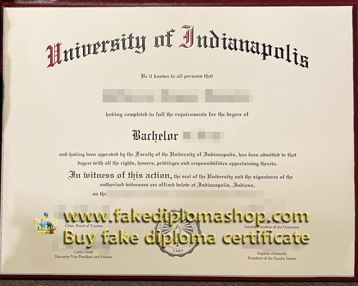 University of Indianapolis diploma