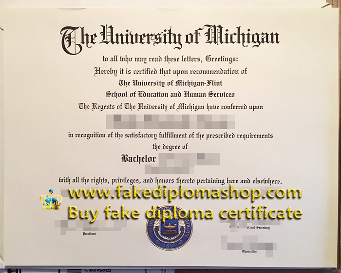 fake University of Michigan diploma