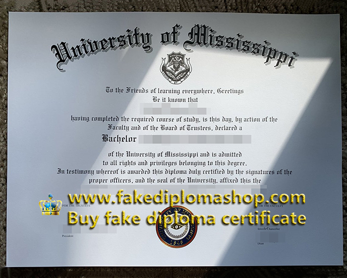 fake University of Mississippi diploma, Ole Miss Bachelor degree