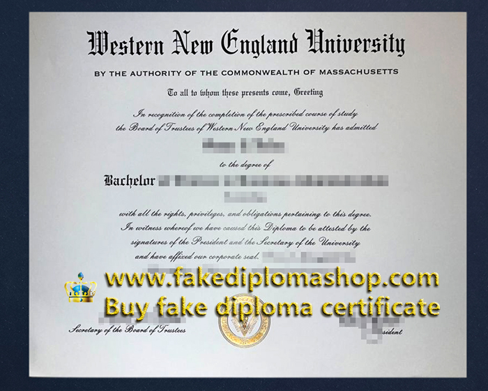 fake Western New England University diploma