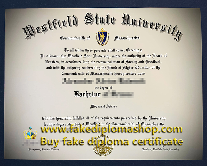 fake WSU degree of Bachelor, Westfield State University diploma