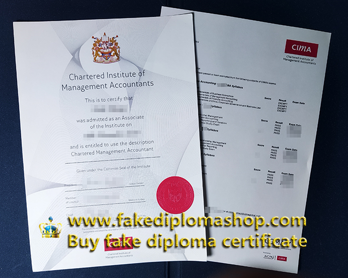 fake CIMA certificate and transcript, Chartered Institute of Management Accountants certificate and transcript