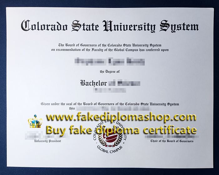 fake CSU Global diploma, Colorado State University–Global Campus Bachelor degree