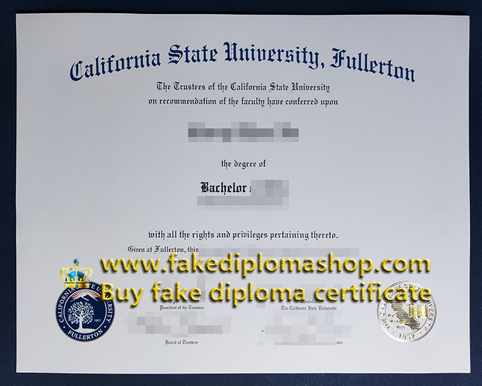 CSUF degree of Bachelor, California State University, Fullerton diploma