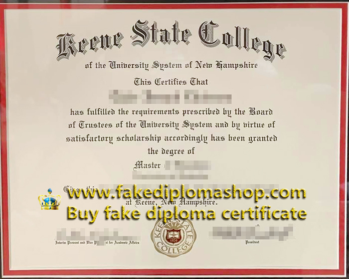 fake Keene State College diploma of Master