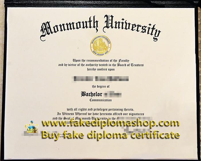 fake Monmouth University diploma of Bachelor