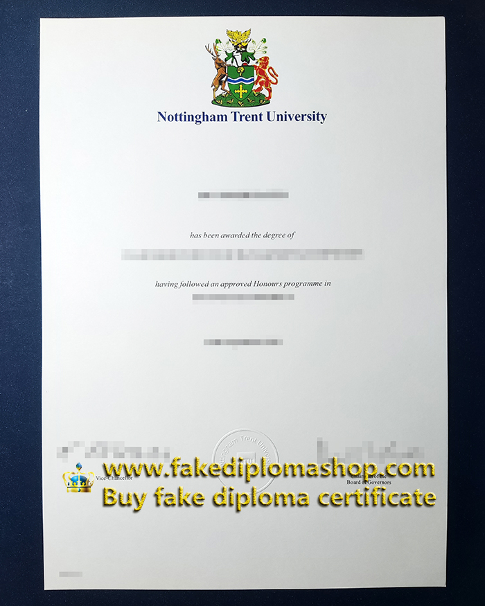 Old edition NTU diploma, fake Nottingham Trent University degree