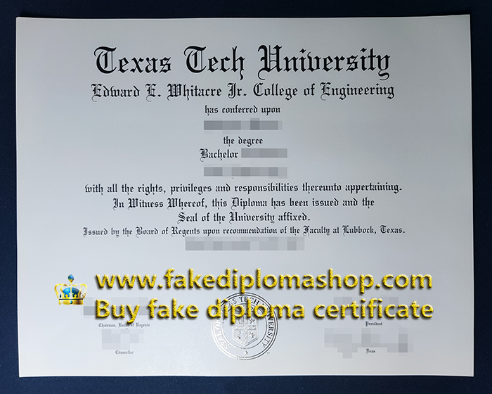 Fake TTU Bachelor degree, Texas Tech University diploma