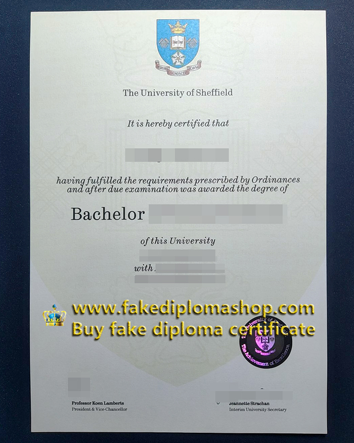 University of Sheffield diploma, fake TUOS Bachelor degree