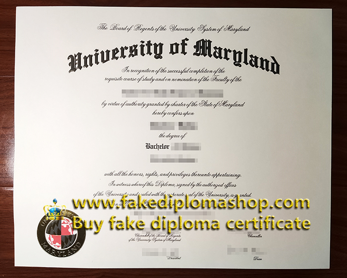 UMD Park diploma of Bachelor, University of Maryland, College Park diploma