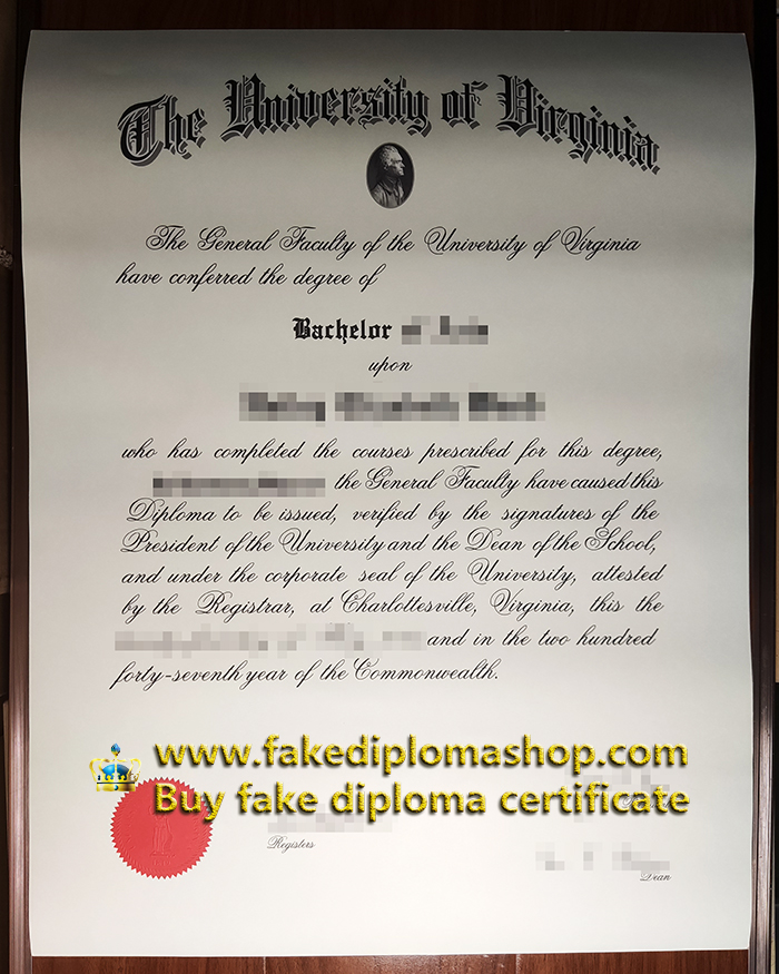 fake University of Virginia degree, UVA Bachelor diploma