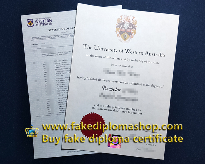 fake UWA Bachelor diploma, University of Western Australia diploma and transcript