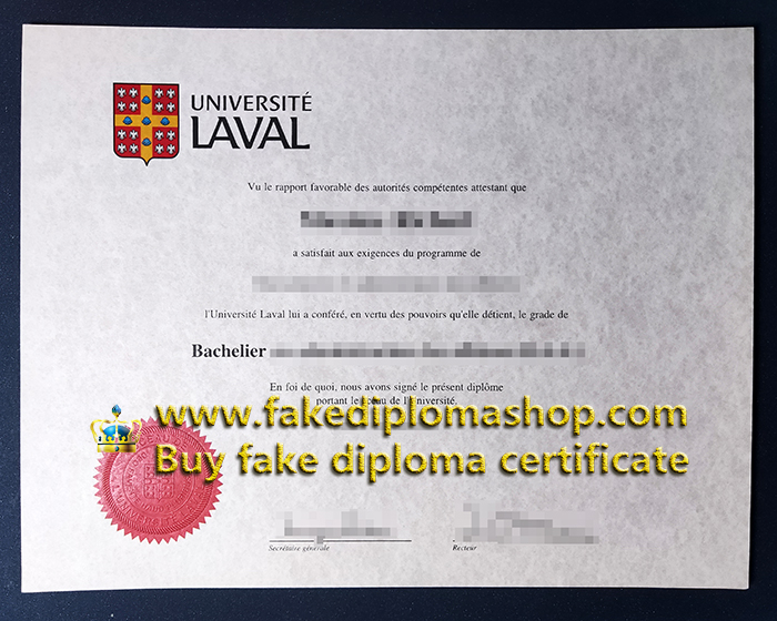 fake Université Laval diploma of Bachelor