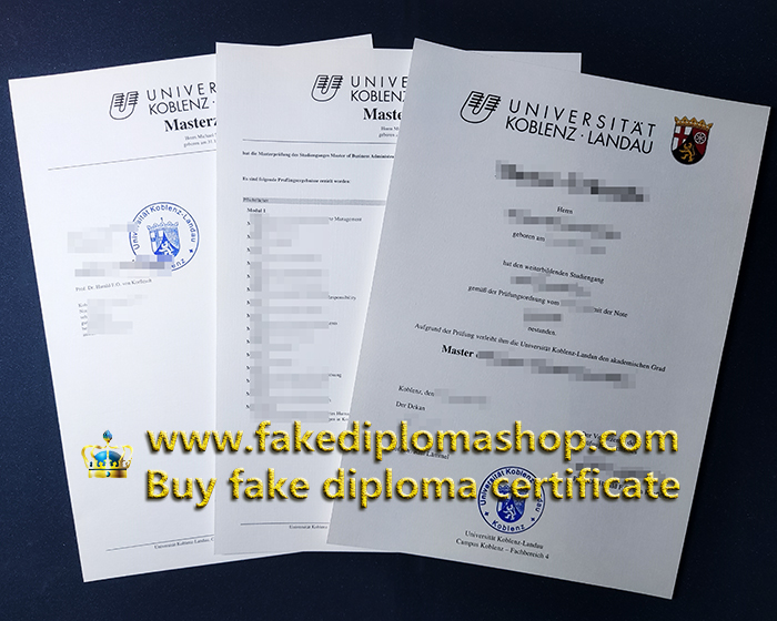 fake University of Koblenz degree and transcript