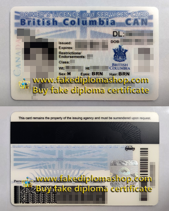 BC DL and Services card, British Columbia CAN Driver's Licence and Services card