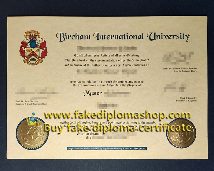 Bircham International University diploma, BIU Master degree