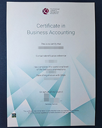 CIMA certificate in Business Accounting, Chartered Institute of Management Accountants certificate