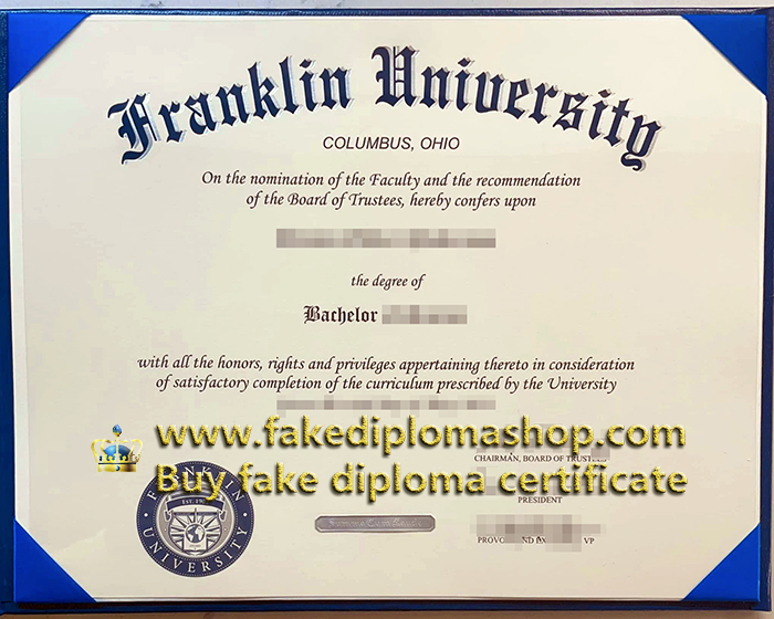 Franklin University diploma of Bachelor