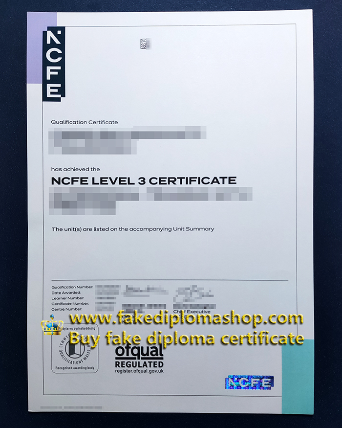 NCFE Level 3 certificate, Northern Council for Further Education certificate