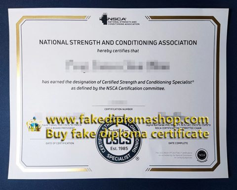 NSCA certificate, Order a fake NSCA CSCS certificate