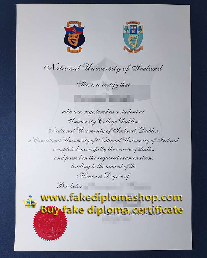 National University of Ireland diploma at University College Dublin, NUI Bachelor certificate