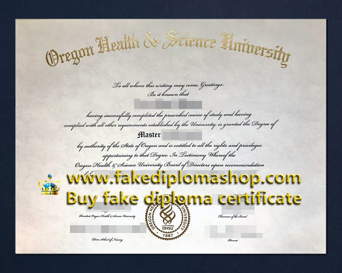 OHSU diploma of Master, Oregon Health & Science University degree
