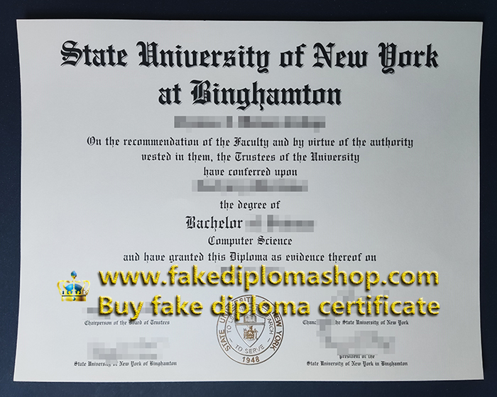 SUNY Binghamton diploma, Binghamton University Bachelor degree