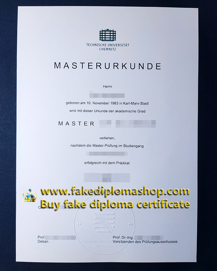 TUC diploma of Master, Chemnitz University of Technology degree