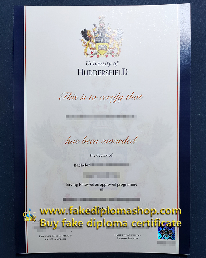 University of Huddersfield diploma of Bachelor