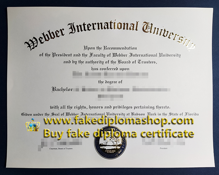 Webber International University diploma of Bachelor, WIU degree