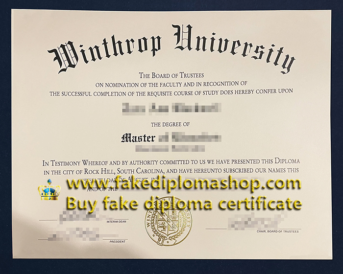 Winthrop University diploma of Master