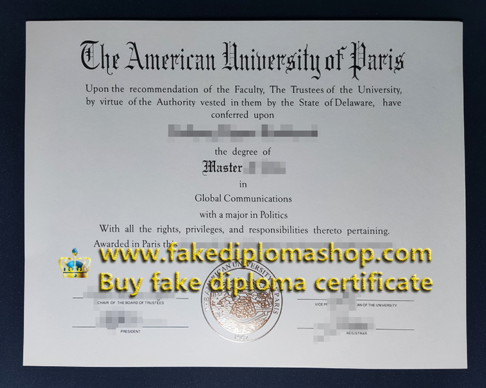 American University of Paris diploma, AUP degree of Master