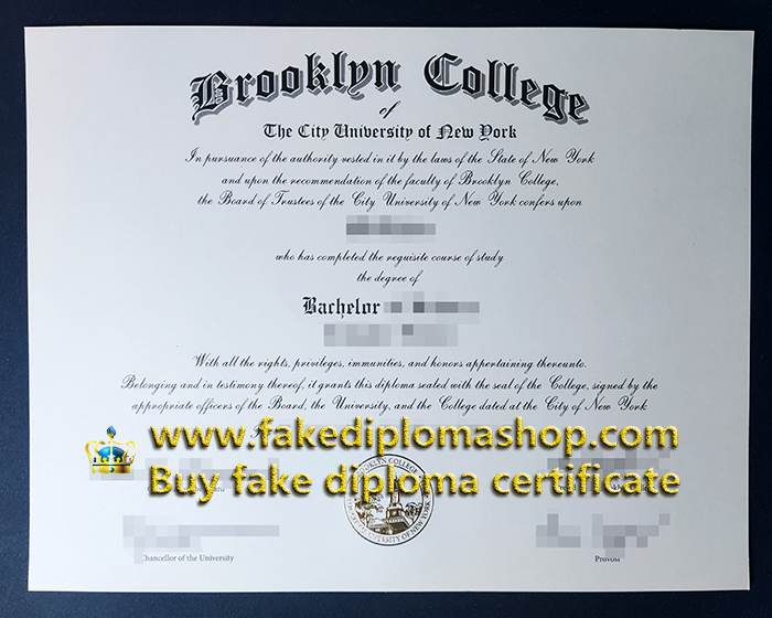 Brooklyn College diploma of Bachelor