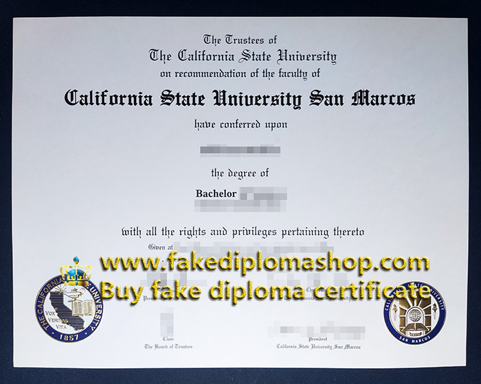 CSUSM diploma of Bachelor, California State University San Marcos degree