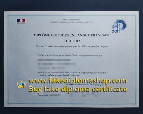 Purchase a best DELF B2 certificate with Watermark in French