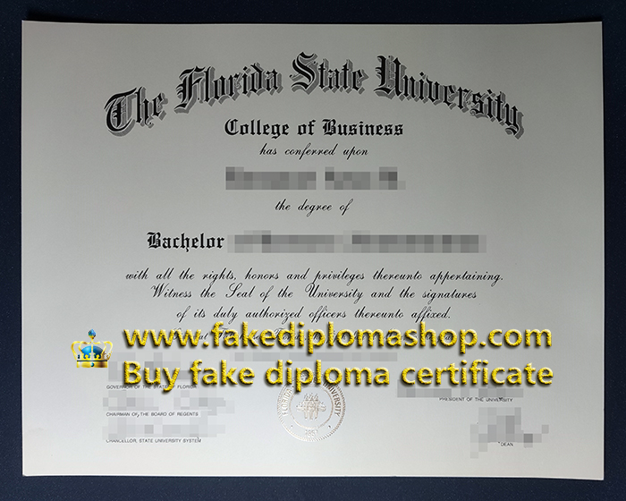 FSU diploma of Business college, Florida State University degree