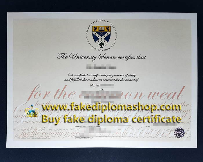 Glasgow Caledonian University diploma of Master