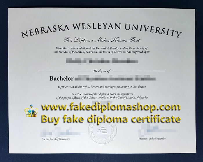 NWU degree of Bachelor, Nebraska Wesleyan University diploma