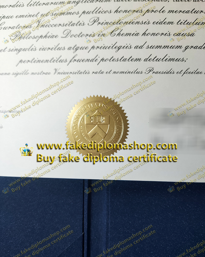 Universitas Princetoniensis diploma gold seal